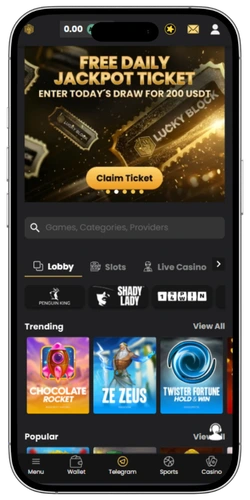 Lucky Block Casino account dashboard after successful login