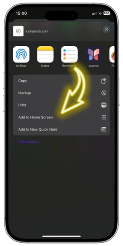 Lucky Block Casino app select Add to Home Screen