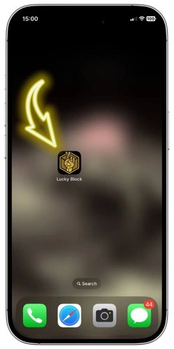 Lucky Block Casino app icon on mobile home screen