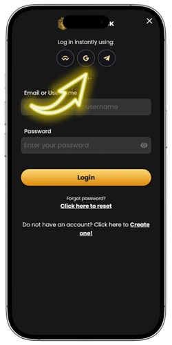 Lucky Block login via WalletConnect Google and Telegram